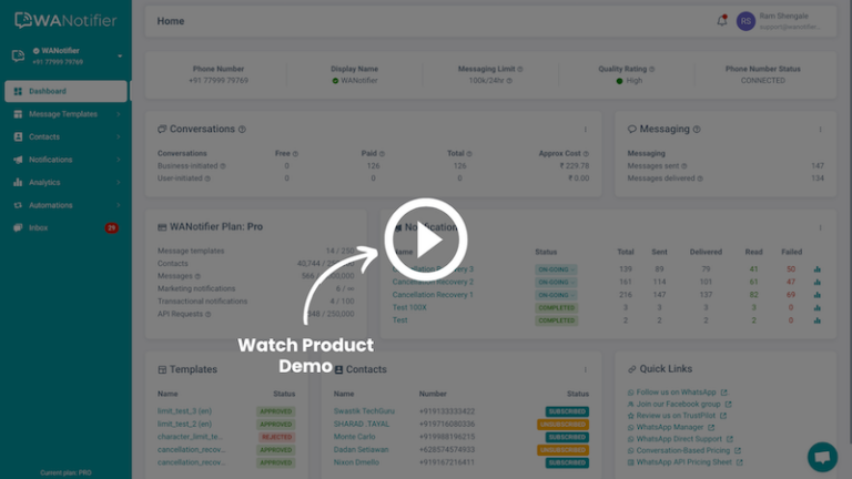 Managing Contacts and Campaigns with WANotifier