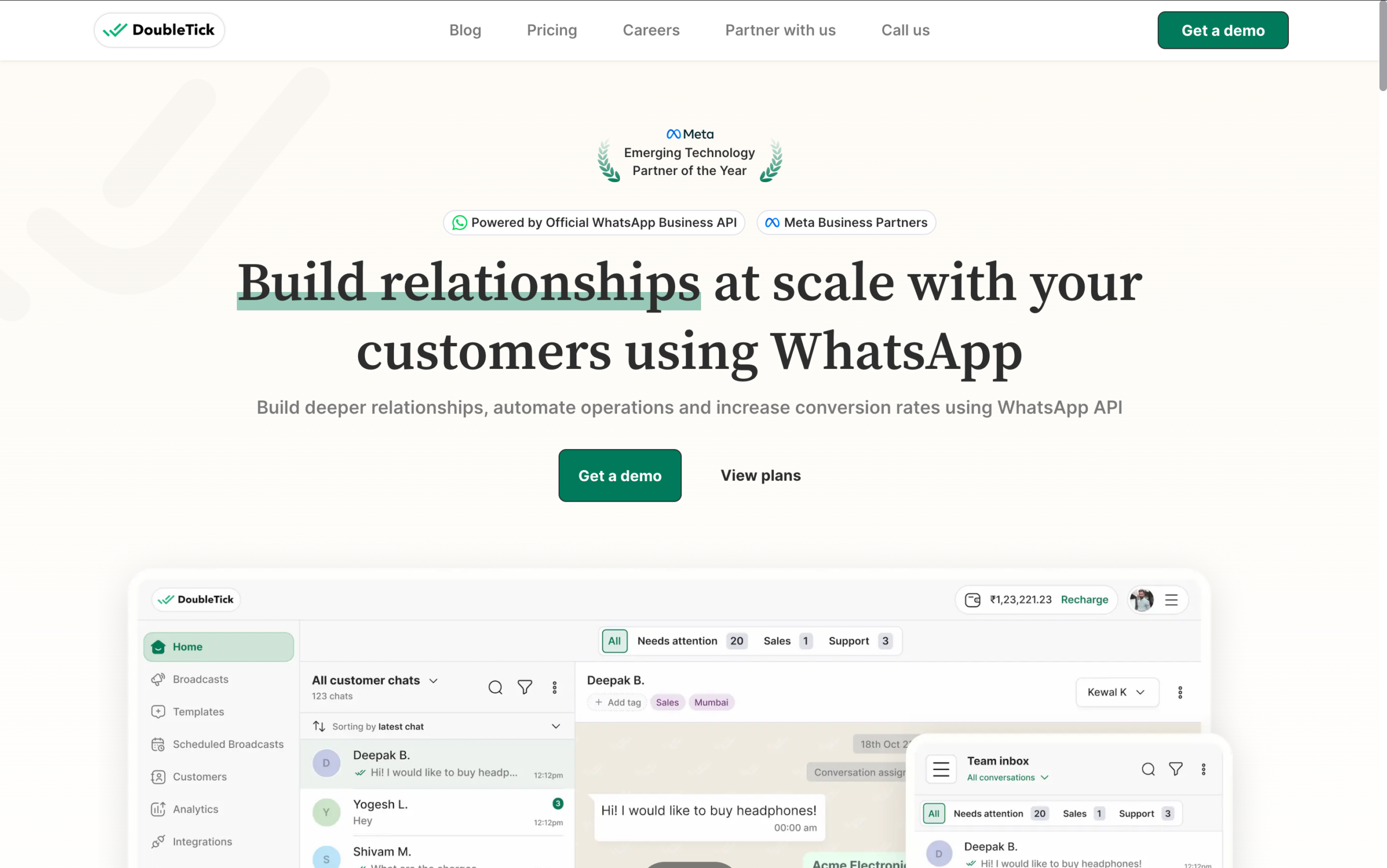 DoubleTick Dashboard