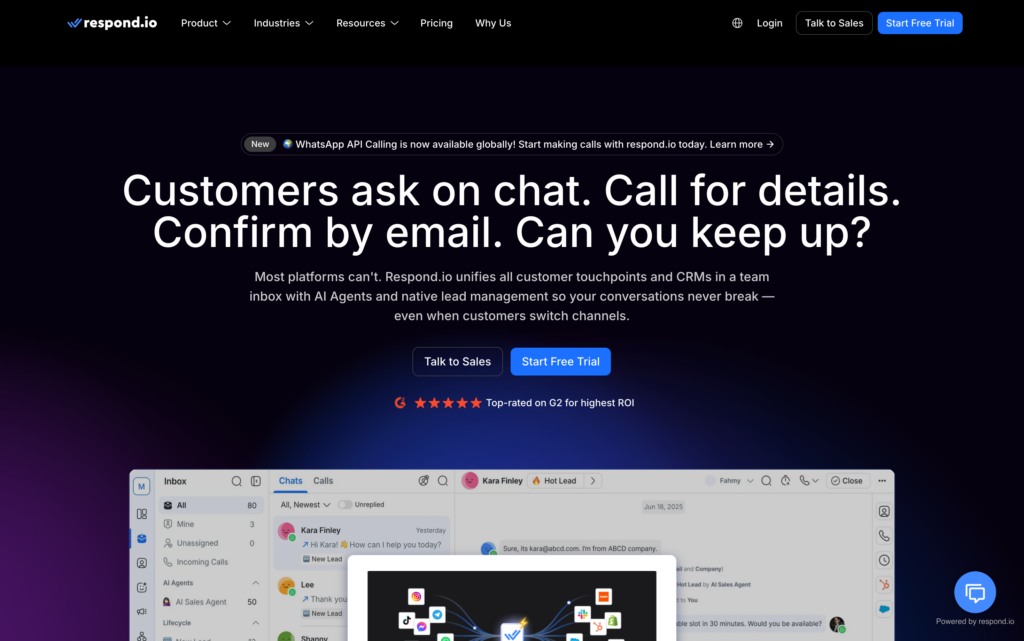 Respond.io Dashboard
